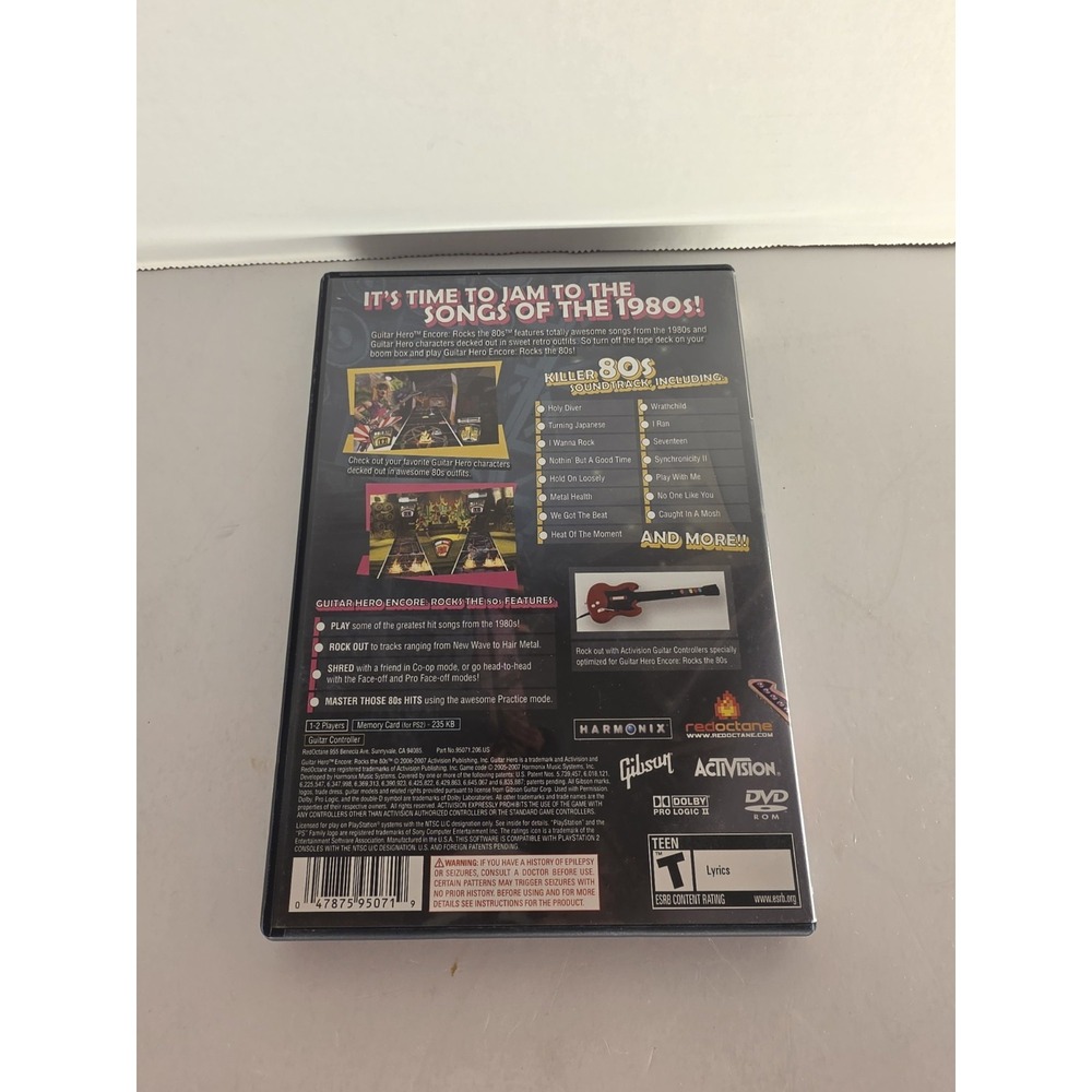 Guitar Hero Encore Rocks the 80s PS2 PlayStation 2 CIB Manual Disc Activision - Picture 3 of 5